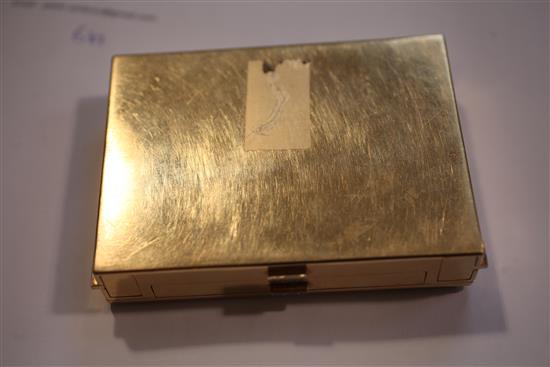 A ladys 1940s/1950s American? 14ct gold and diamond set minaudiere, 10.5cm.